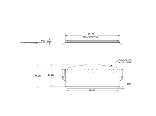 Headliner Shelf with Curtain Rod - Ford Transit